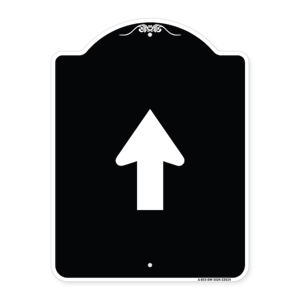 Straight Thru Straight Thru Symbol Heavy-Gauge Aluminum Architectural Sign, 24" x 18", BW-1824-22834